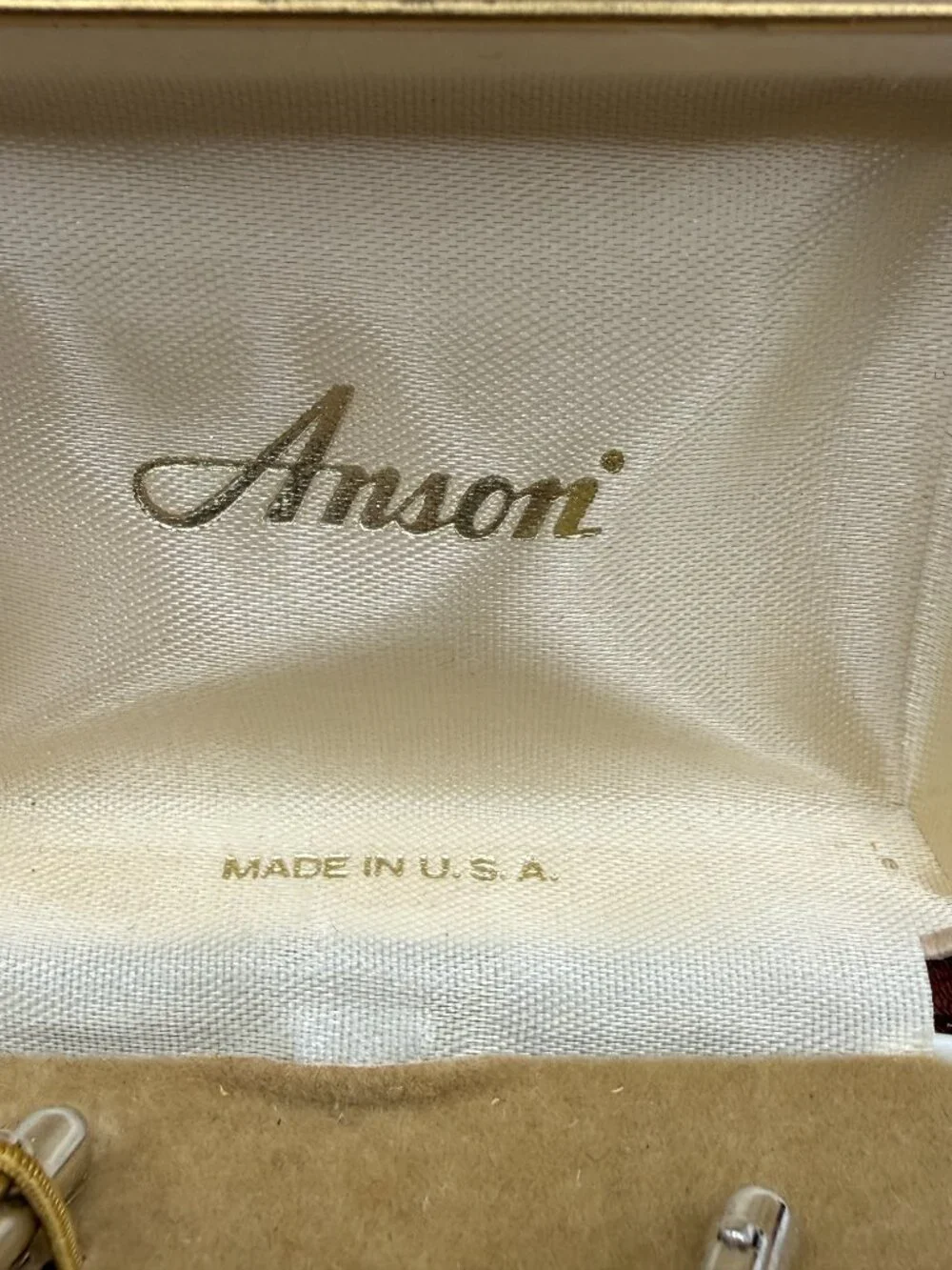NIB Vintage Anson Silver Toned Rectangular Cuff Link Set